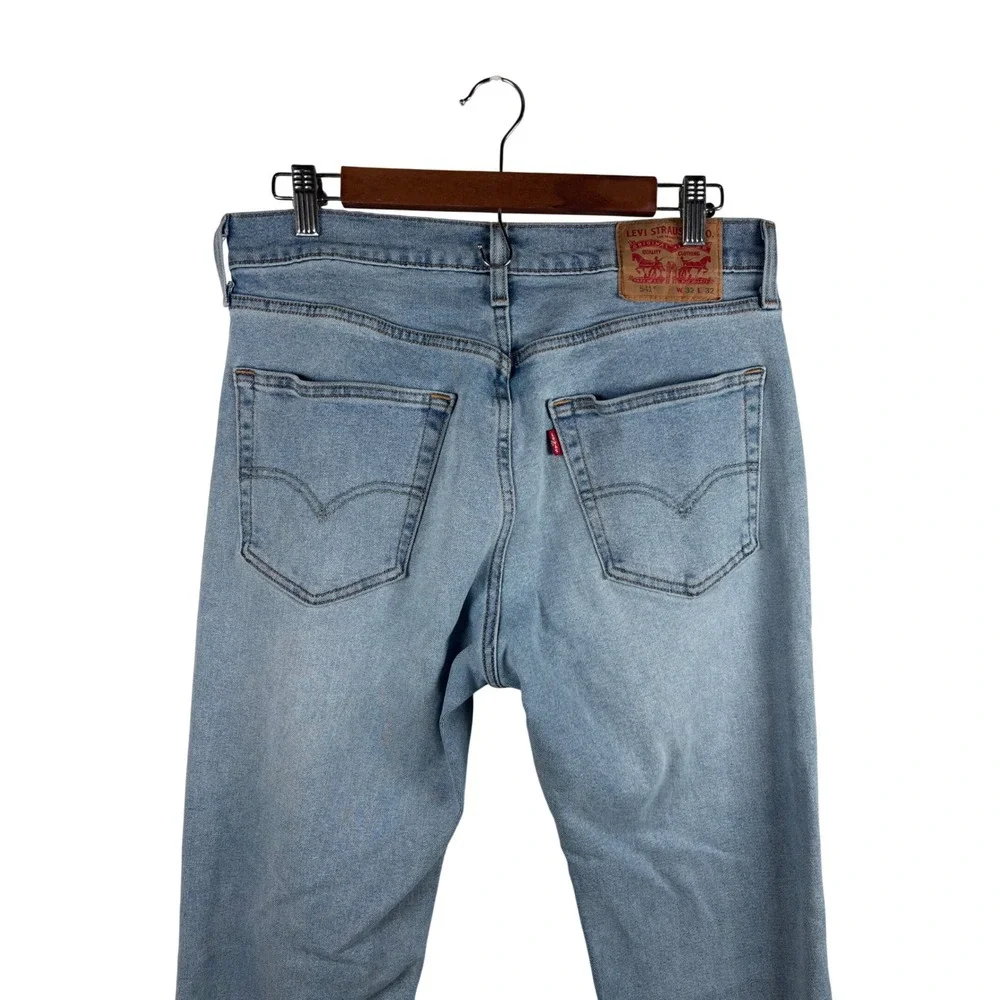 Levi's 541 Athletic Taper Jeans‎ Mens 32x32 Light Wash Blue Stretch Denim